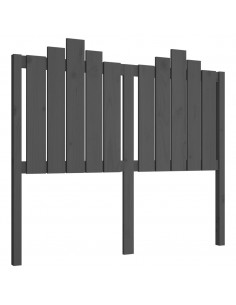 Testiera per Letto Grigia 126x4x110cm in Legno Massello di Pino 2