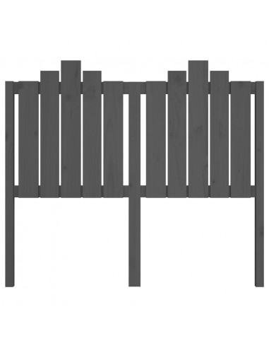 Testiera per Letto Grigia 126x4x110cm in Legno Massello di Pino