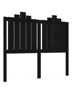 Testiera per Letto Nera 126x4x110 cm in Legno Massello di Pino 2