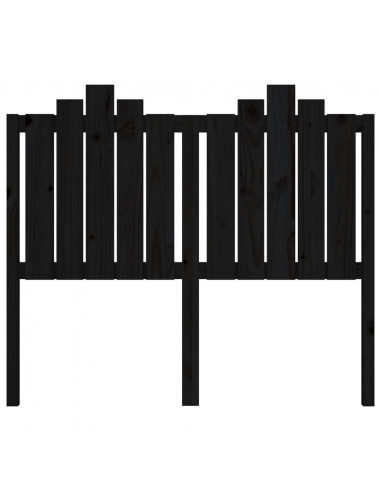 Testiera per Letto Nera 126x4x110 cm in Legno Massello di Pino