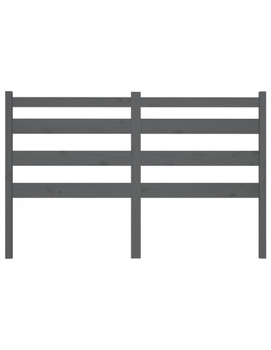 Testiera per Letto Grigia 156x4x100cm in Legno Massello di Pino