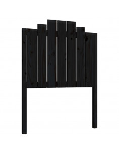 Testiera per Letto Nera 81x4x110 cm in Legno Massello di Pino 2