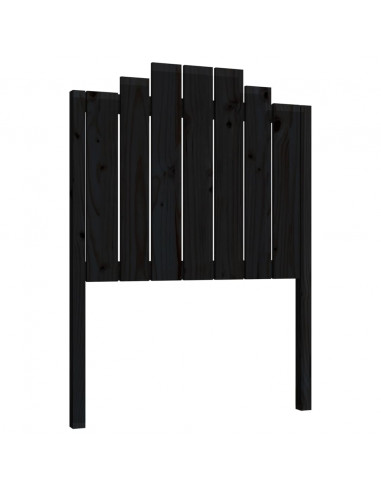 Testiera per Letto Nera 81x4x110 cm in Legno Massello di Pino