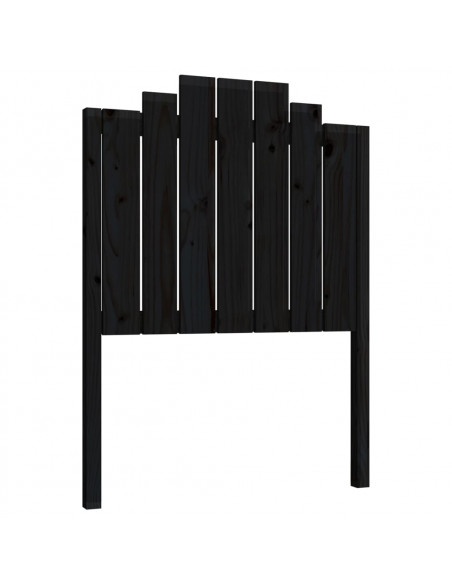 Testiera per Letto Nera 81x4x110 cm in Legno Massello di Pino