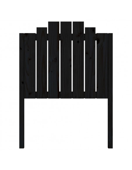 Testiera per Letto Nera 81x4x110 cm in Legno Massello di Pino