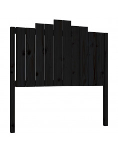 Testiera per Letto Nera 106x4x110 cm in Legno Massello di Pino 2