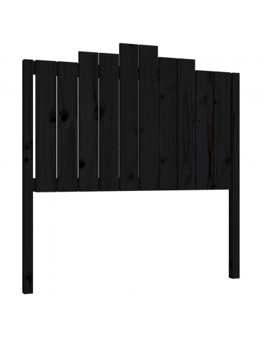 Testiera per Letto Nera 106x4x110 cm in Legno Massello di Pino