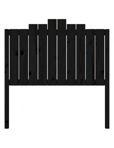 Testiera per Letto Nera 106x4x110 cm in Legno Massello di Pino