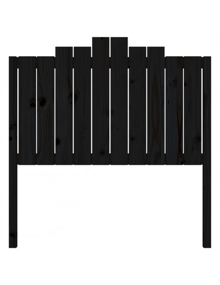 Testiera per Letto Nera 106x4x110 cm in Legno Massello di Pino