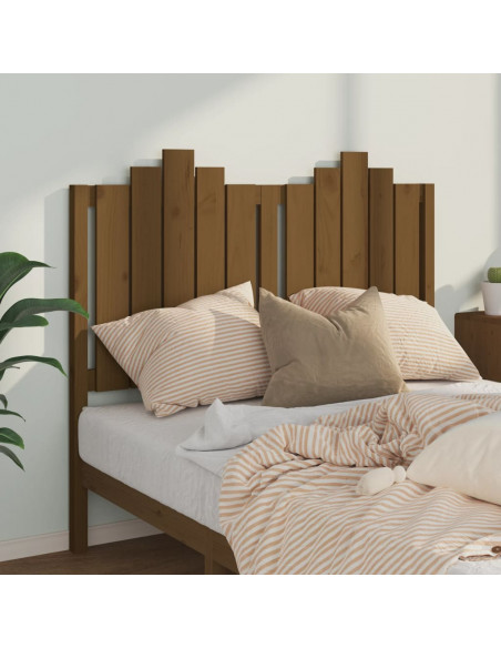 Testiera per Letto Miele 126x4x110 cm Legno Massello di Pino