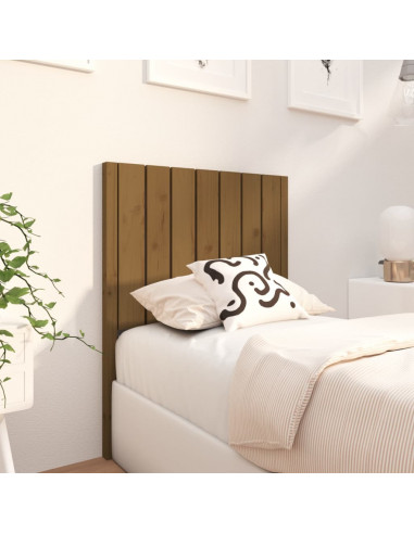 Testiera per Letto Miele 80,5x4x100cm in Legno Massello di Pino