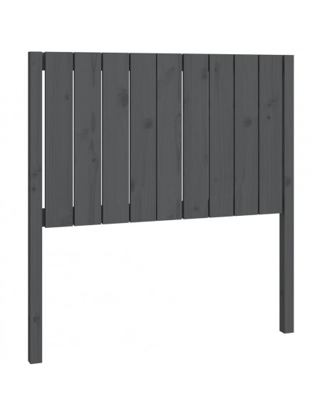 Testiera per Letto Grigia 95,5x4x100 cm Legno Massello di Pino