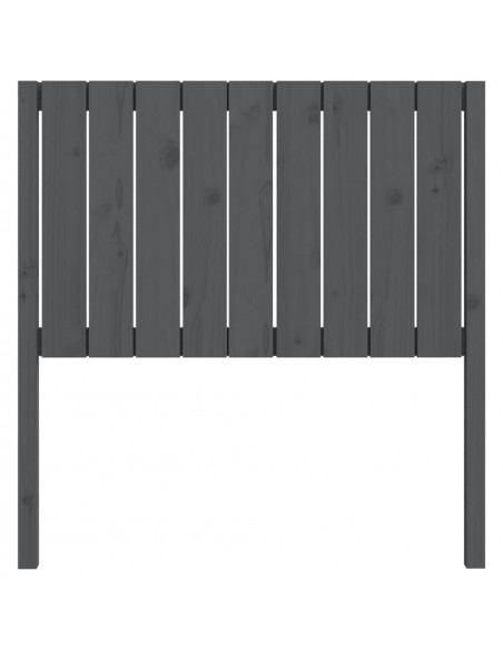 Testiera per Letto Grigia 95,5x4x100 cm Legno Massello di Pino