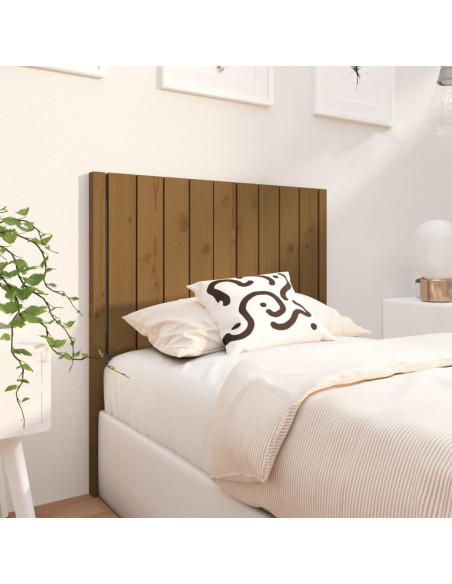 Testiera per Letto Miele 95,5x4x100cm in Legno Massello di Pino