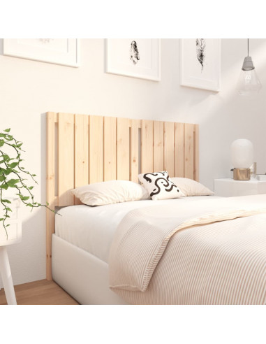 Testiera per Letto 125,5x4x100 cm in Legno Massello di Pino