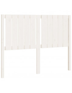 Testiera per Letto Bianca 125,5x4x100 cm Legno Massello di Pino 2