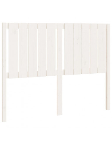 Testiera per Letto Bianca 125,5x4x100 cm Legno Massello di Pino