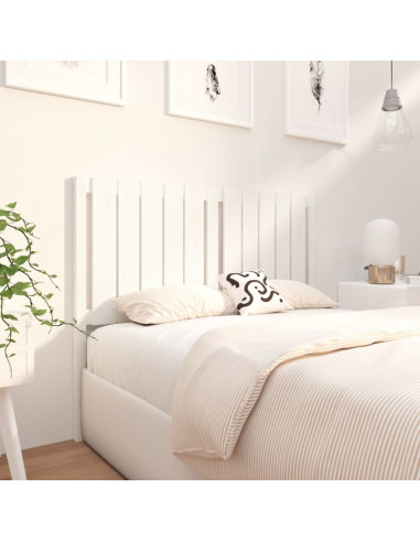 Testiera per Letto Bianca 125,5x4x100 cm Legno Massello di Pino