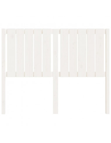 Testiera per Letto Bianca 125,5x4x100 cm Legno Massello di Pino