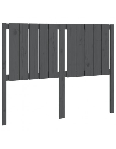 Testiera per Letto Grigia 125,5x4x100 cm Legno Massello di Pino