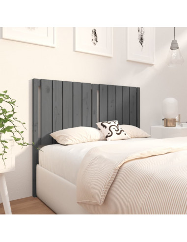 Testiera per Letto Grigia 125,5x4x100 cm Legno Massello di Pino