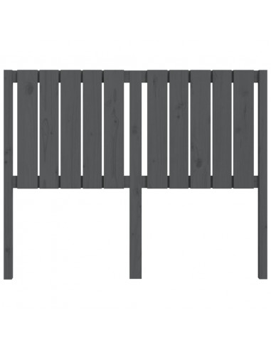 Testiera per Letto Grigia 125,5x4x100 cm Legno Massello di Pino