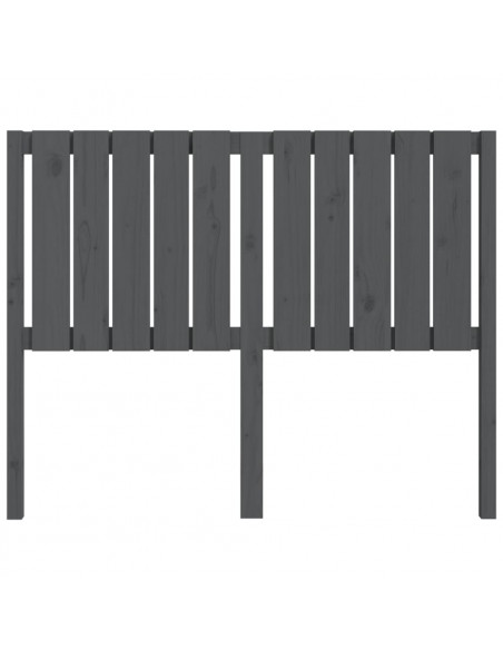 Testiera per Letto Grigia 125,5x4x100 cm Legno Massello di Pino