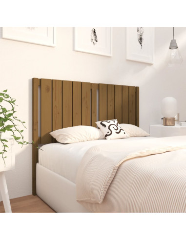 Testiera per Letto Miele 125,5x4x100 cm Legno Massello di Pino