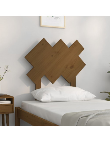 Testiera per Letto Miele 72,5x3x81 cm in Legno Massello di Pino