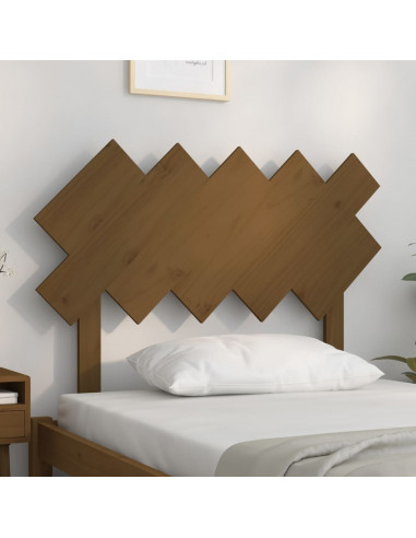 Testiera per Letto Miele 104x3x80,5cm in Legno Massello di Pino