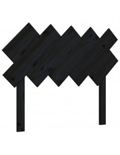 Testiera per Letto Nera 104x3x80,5 cm in Legno Massello di Pino 2