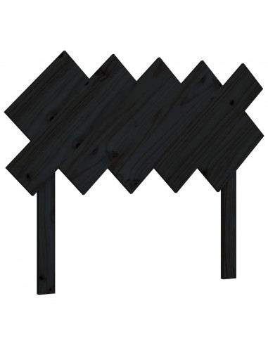 Testiera per Letto Nera 104x3x80,5 cm in Legno Massello di Pino