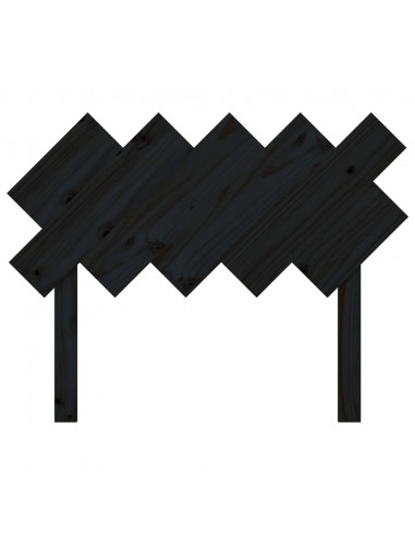 Testiera per Letto Nera 104x3x80,5 cm in Legno Massello di Pino