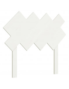 Testiera per Letto Bianca 92x3x81 cm in Legno Massello di Pino 2