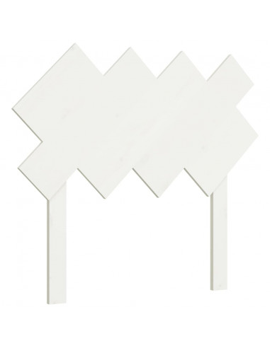 Testiera per Letto Bianca 92x3x81 cm in Legno Massello di Pino