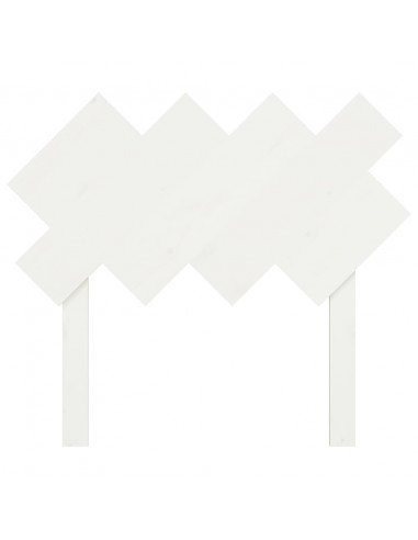 Testiera per Letto Bianca 92x3x81 cm in Legno Massello di Pino