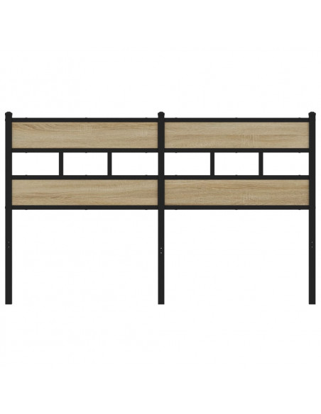 Testiera di Ricambio Rovere Sonoma 150 cm in Ferro e Legno Multistrato