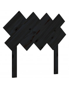 Testiera per Letto Nera 92x3x81 cm in Legno Massello di Pino 2