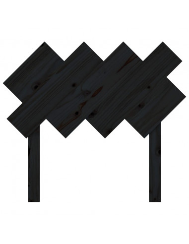 Testiera per Letto Nera 92x3x81 cm in Legno Massello di Pino