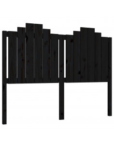 Testiera per Letto Nera 146x4x110 cm Legno Massello di Pino 2