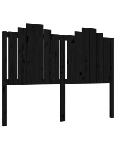 Testiera per Letto Nera 146x4x110 cm Legno Massello di Pino