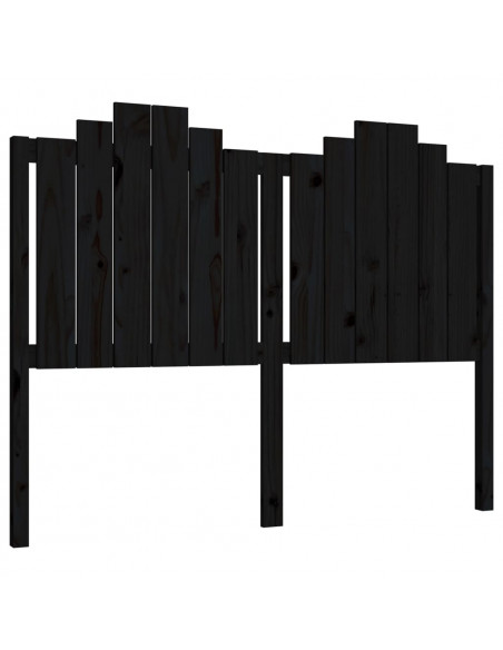 Testiera per Letto Nera 146x4x110 cm Legno Massello di Pino