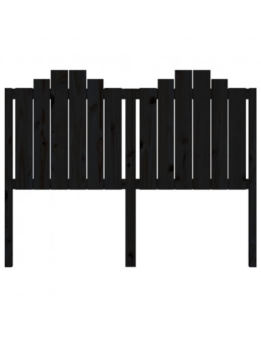 Testiera per Letto Nera 146x4x110 cm Legno Massello di Pino