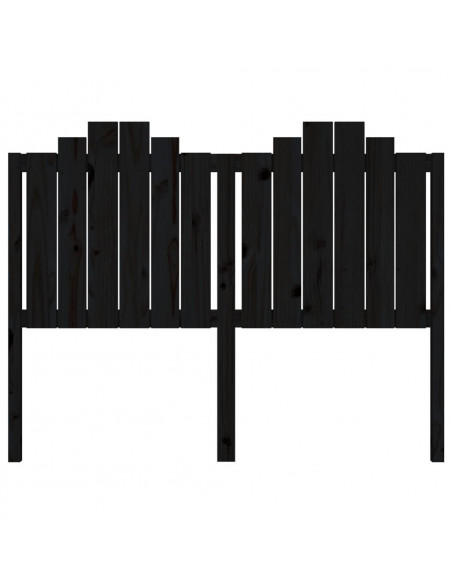 Testiera per Letto Nera 146x4x110 cm Legno Massello di Pino