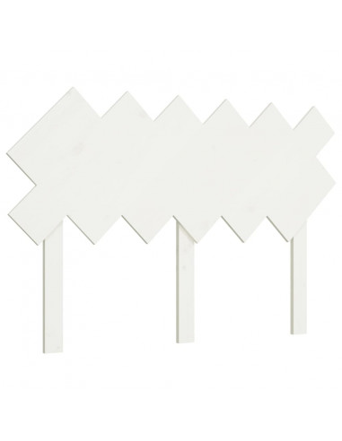 Testiera per Letto Bianca 122,5x3x80,5cm Legno Massello di Pino