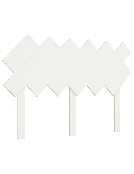 Testiera per Letto Bianca 122,5x3x80,5cm Legno Massello di Pino