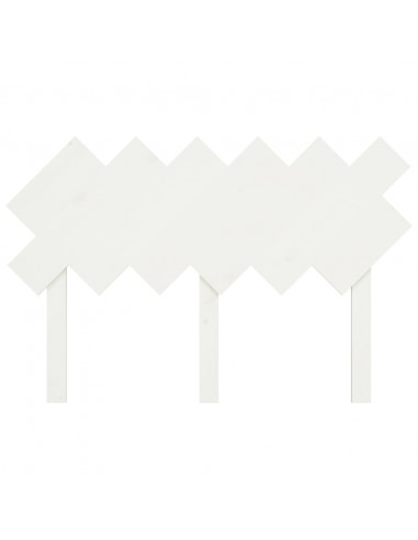 Testiera per Letto Bianca 122,5x3x80,5cm Legno Massello di Pino