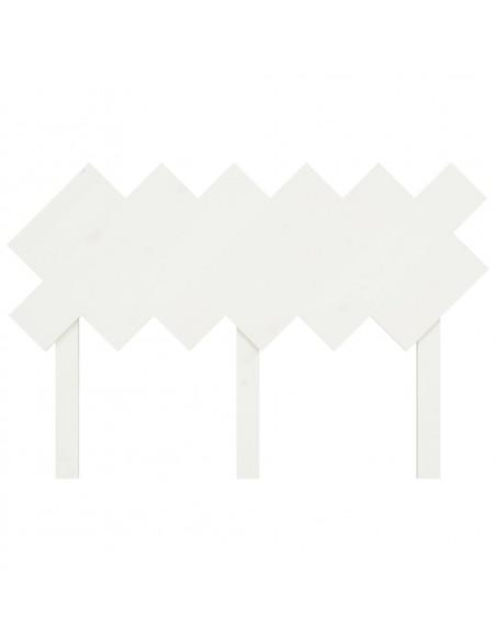 Testiera per Letto Bianca 122,5x3x80,5cm Legno Massello di Pino