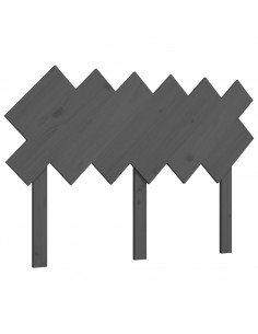 Testiera per Letto Grigia 122,5x3x80,5cm Legno Massello di Pino 2