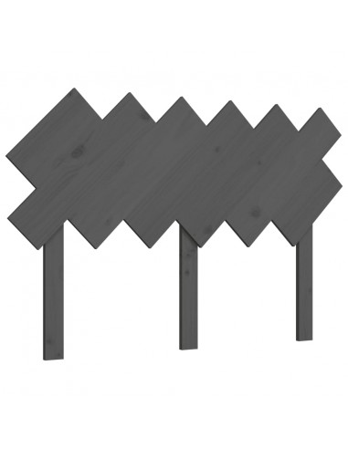 Testiera per Letto Grigia 122,5x3x80,5cm Legno Massello di Pino